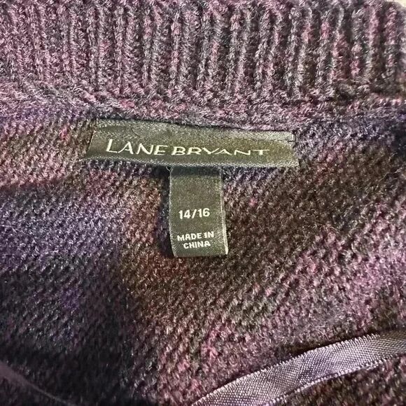 Lane Bryant 14 16 Women’s Cardigan Sweater Plum Knit Open Front NWOT - Picture 4 of 7